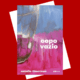 Capa do livro 'Copo Vazio', de Natalia Timerman, sobre um fundo vermelho. A imagem da capa é uma pintura abstrata com tons de azul, rosa e roxo, retratando um copo de vidro sobre uma superfície rosada. O título 'copo vazio' aparece em letras brancas minúsculas no canto direito da imagem, e o nome da autora está na parte inferior.