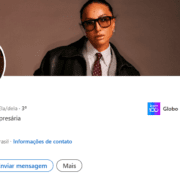 Print da Sabrina Sato no LinkedIn Captura de tela do perfil de Sabrina Sato no LinkedIn. Ela aparece com o selo azul de "Top Voice", tem 312 seguidores e apenas dois posts. A imagem mostra sua foto de perfil, banner com visual profissional e informações básicas como cidade, cargo e empresa.