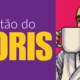 A imagem mostra uma arte digital com duas seções distintas: à esquerda, um fundo roxo escuro com o texto "listão do NORIS". À direita, em um fundo rosa claro, há um retrato do autor Rafael Noris, um homem barbudo, de pele clara e com a cabeça raspada, olhando diretamente para a frente e sorrindo. Ele usa um roupão branco e está segurando uma caneca branca, como se estivesse brindando. O estilo da imagem é pixelado, lembrando gráficos de jogos antigos.
